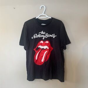 The Rolling Stones Black Tee with White Text